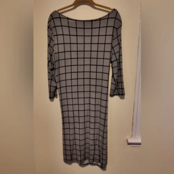 Ann Taylor Square Print Dress Size L, Elegant Career Office Lagoonlook Chic - Picture 3 of 9